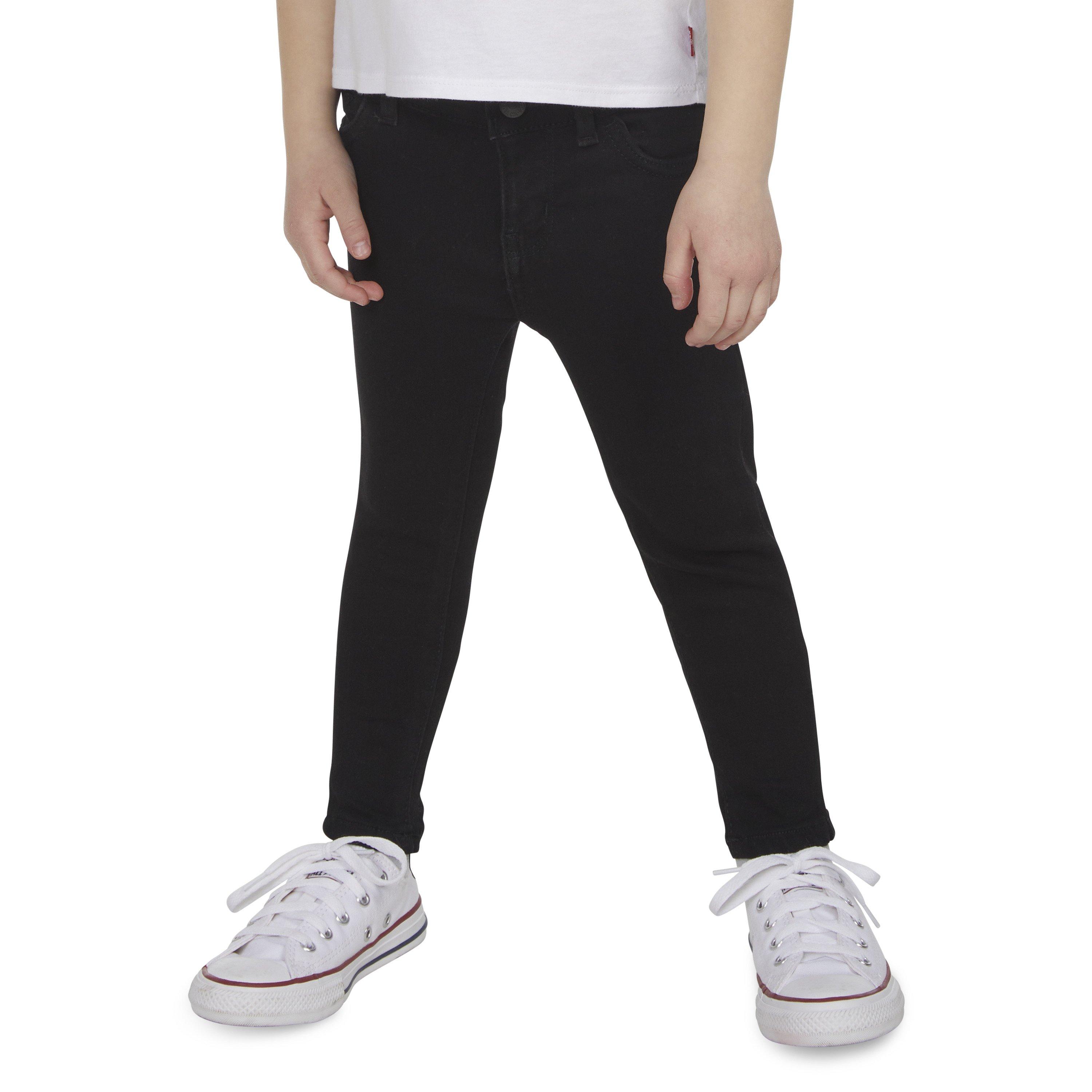 Levi's Toddler Girls' 710 Super Skinny Fit Slim Wash Denim Jeans - Black - BLACK